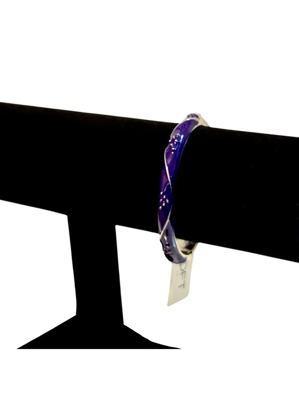 LOFT Purple Enamel Silver Tone Bangle Bracelet NWT
